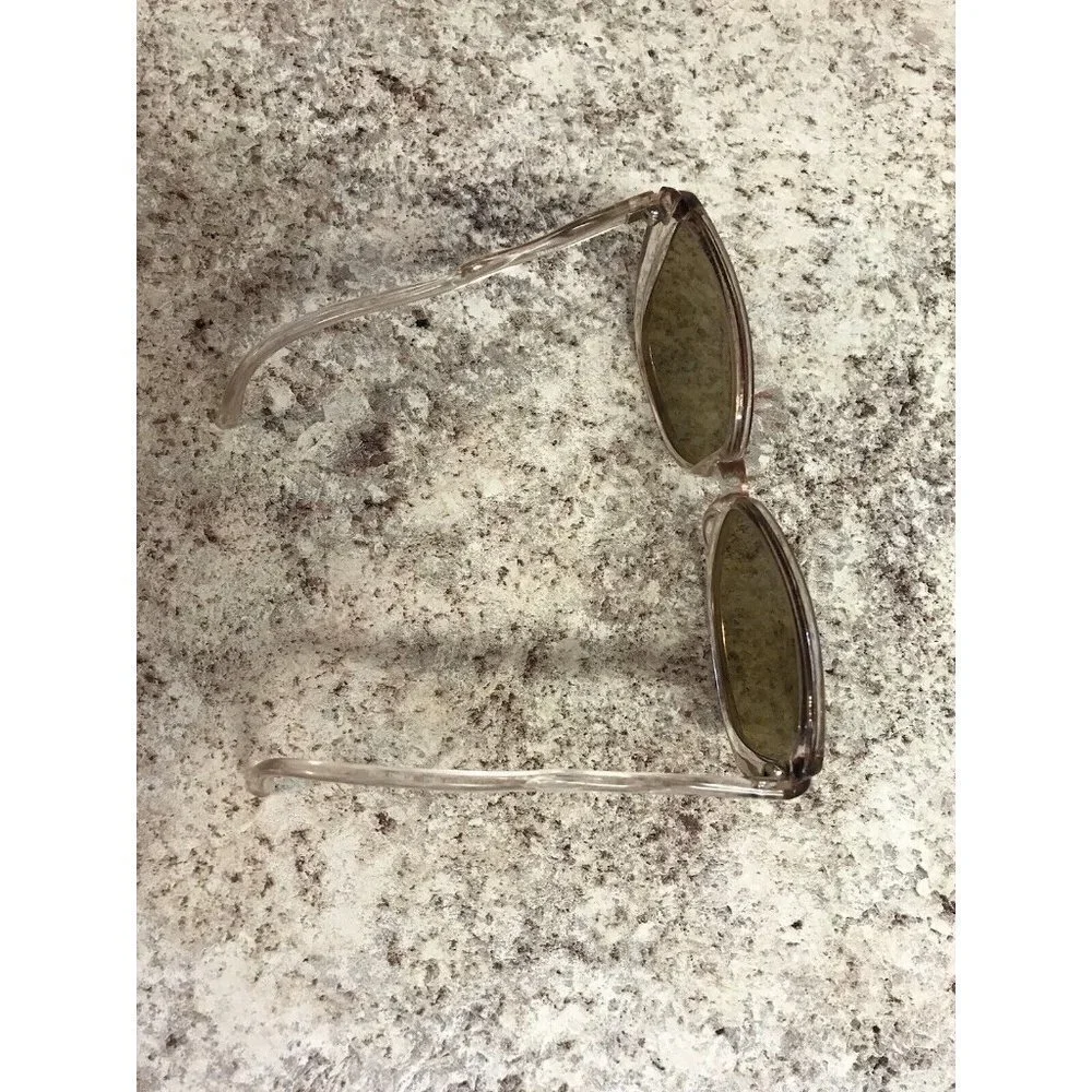Opti Ray VTG 60'S/70s Womens Sunglasses Pink Clear Ombré Fade Twiggy Oversized